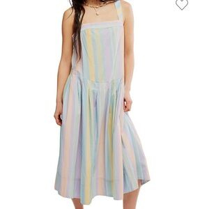 Free People Multicolor Striped Midi Dress